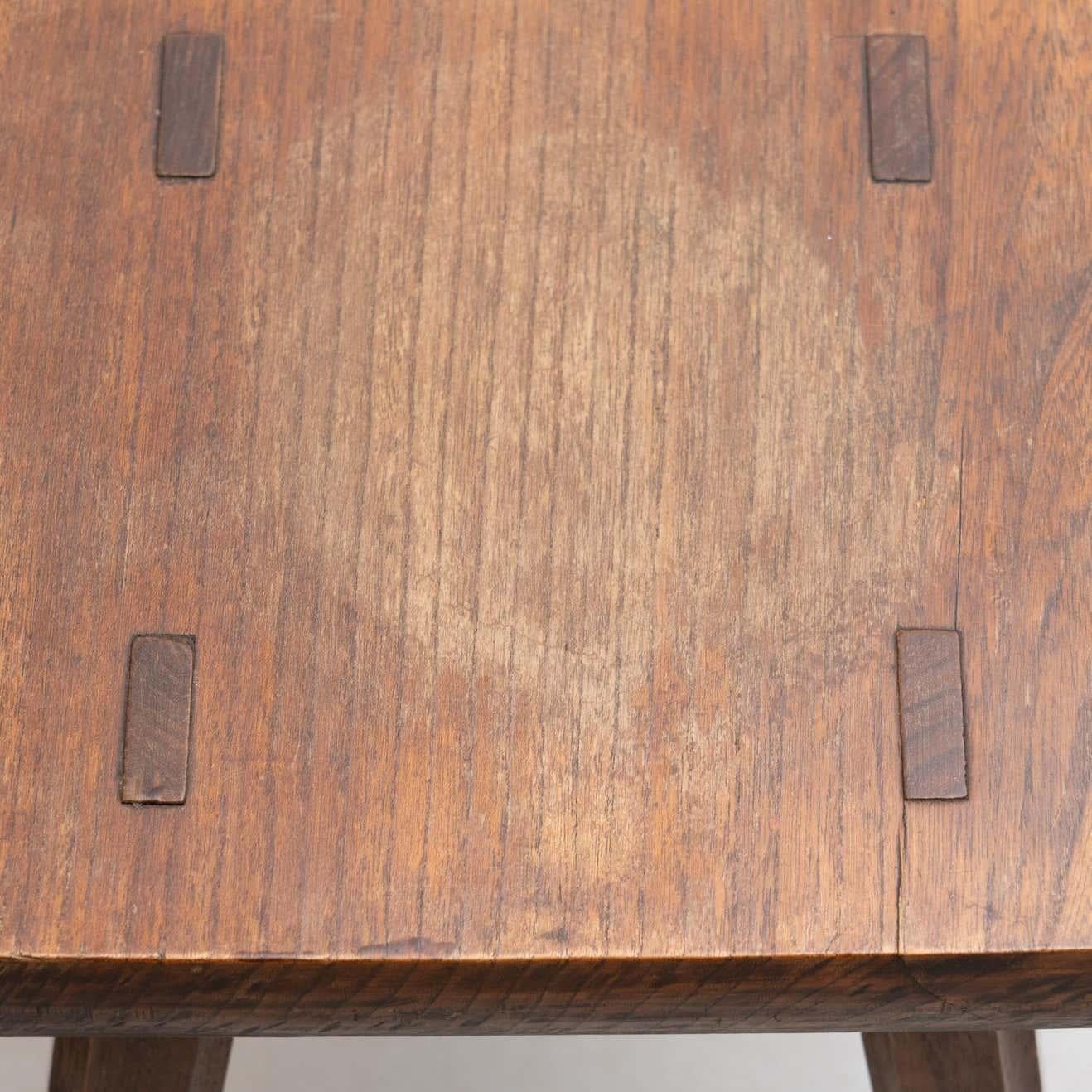 Set of Two Oak Stools in Style of Pierre Chapo, circa 1960 For Sale 6