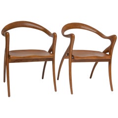 Set of Two "Ode à la Femme" Teak Armchairs
