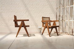 Set of Two "Office Cane Chairs" by Pierre Jeanneret