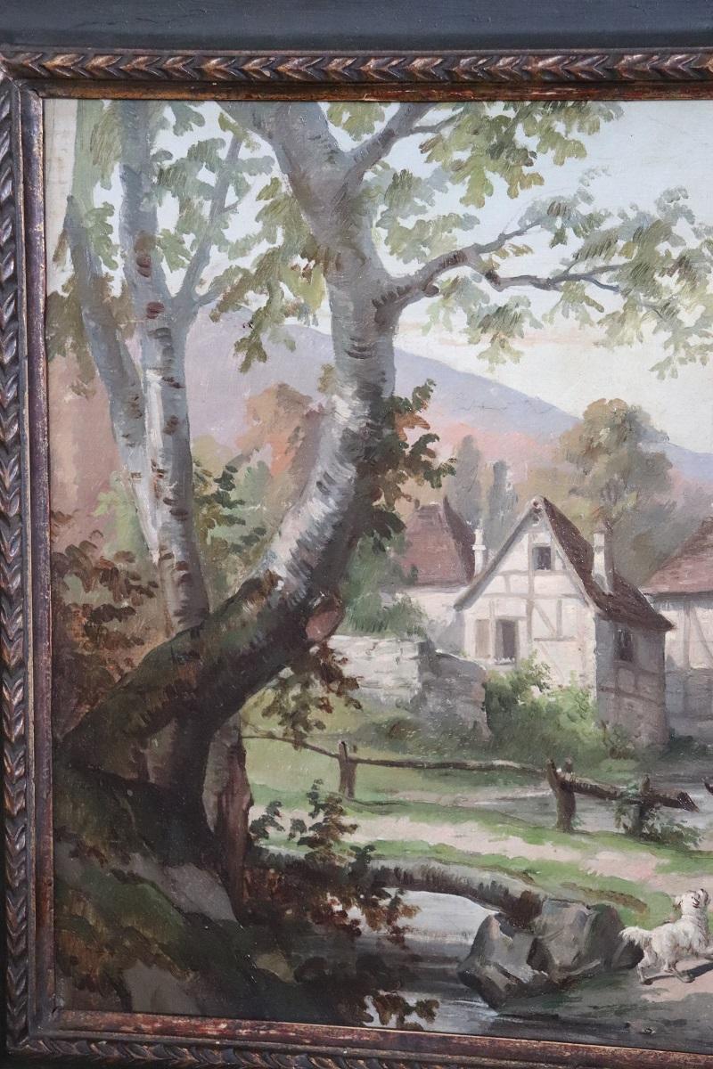 Fine XIX secolo Set di due dipinti a olio su tela Townes