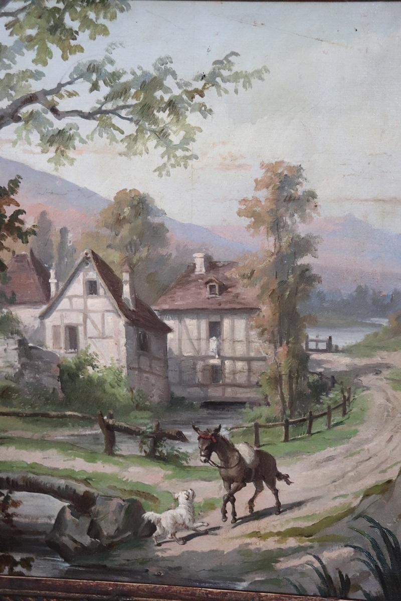 Tela Set di due dipinti a olio su tela Townes
