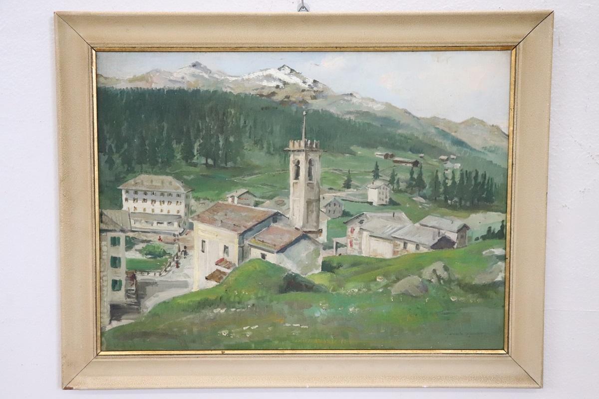 Ti offriamo questi splendidi due dipinti italiani a olio su tavola di compensato risalenti alla prima metà del XX secolo. Due fantastici paesaggi montani firmati in basso a destra Giancarlo Colombo, i dipinti non sono accompagnati da un certificato