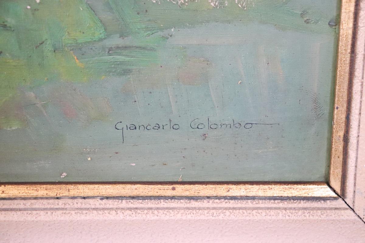 Compensato Set di due dipinti a olio su tavola Paesaggi di montagna, firmati