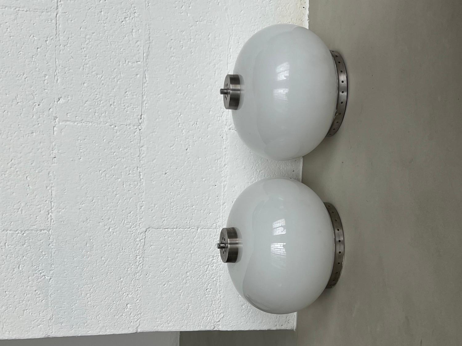 Set of Two Appliques / Ceiling lamps / Bedside table Lamps By Goffredo Reggiani For Sale 1