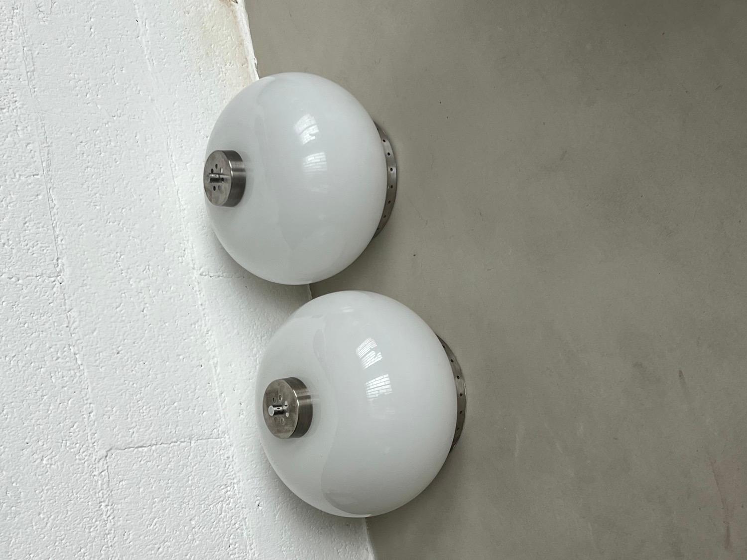 Set of Two Appliques / Ceiling lamps / Bedside table Lamps By Goffredo Reggiani For Sale 2