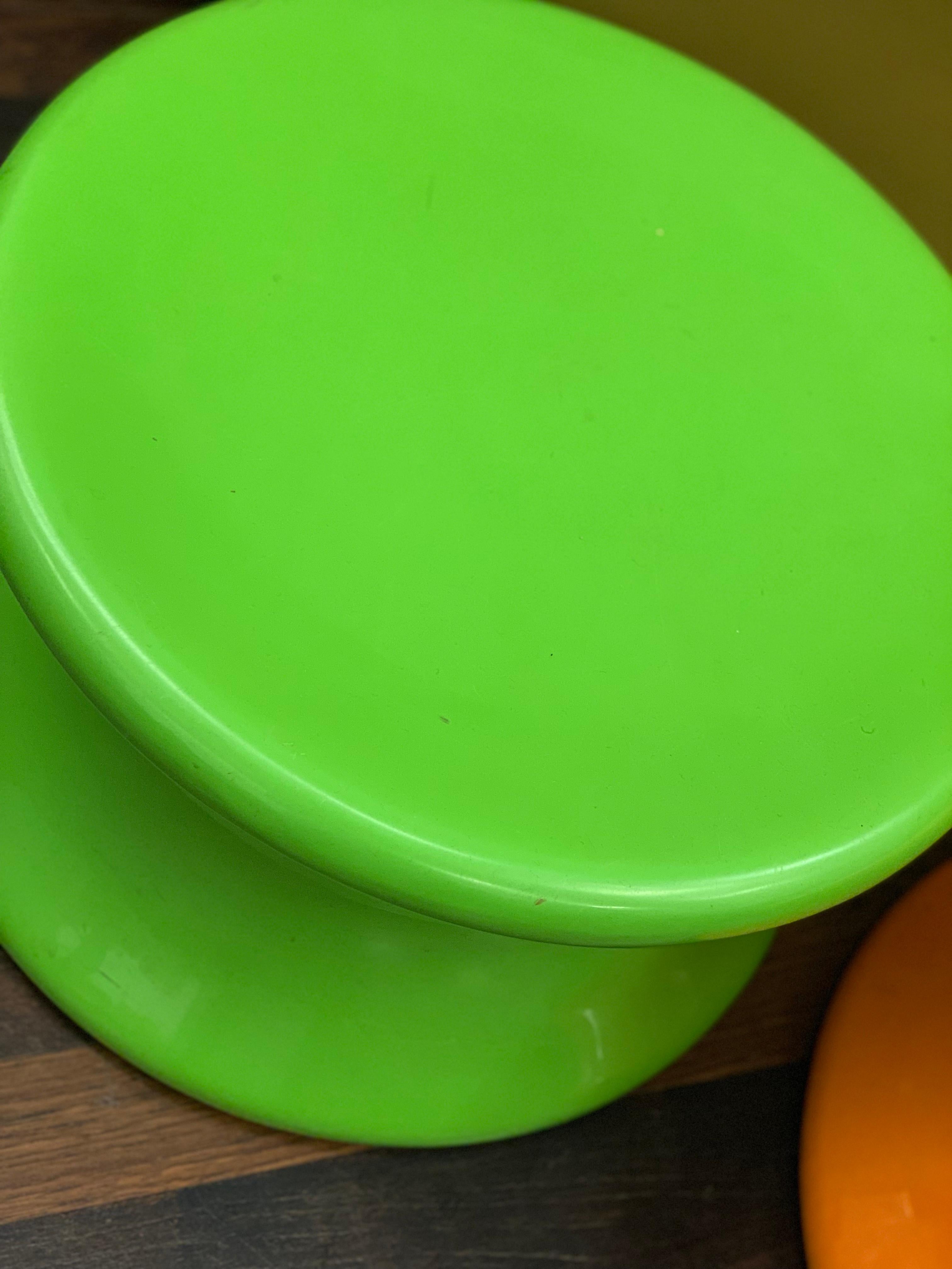 Set of Two Orange and Green Mushroom Designed by Eero Aarnio 6