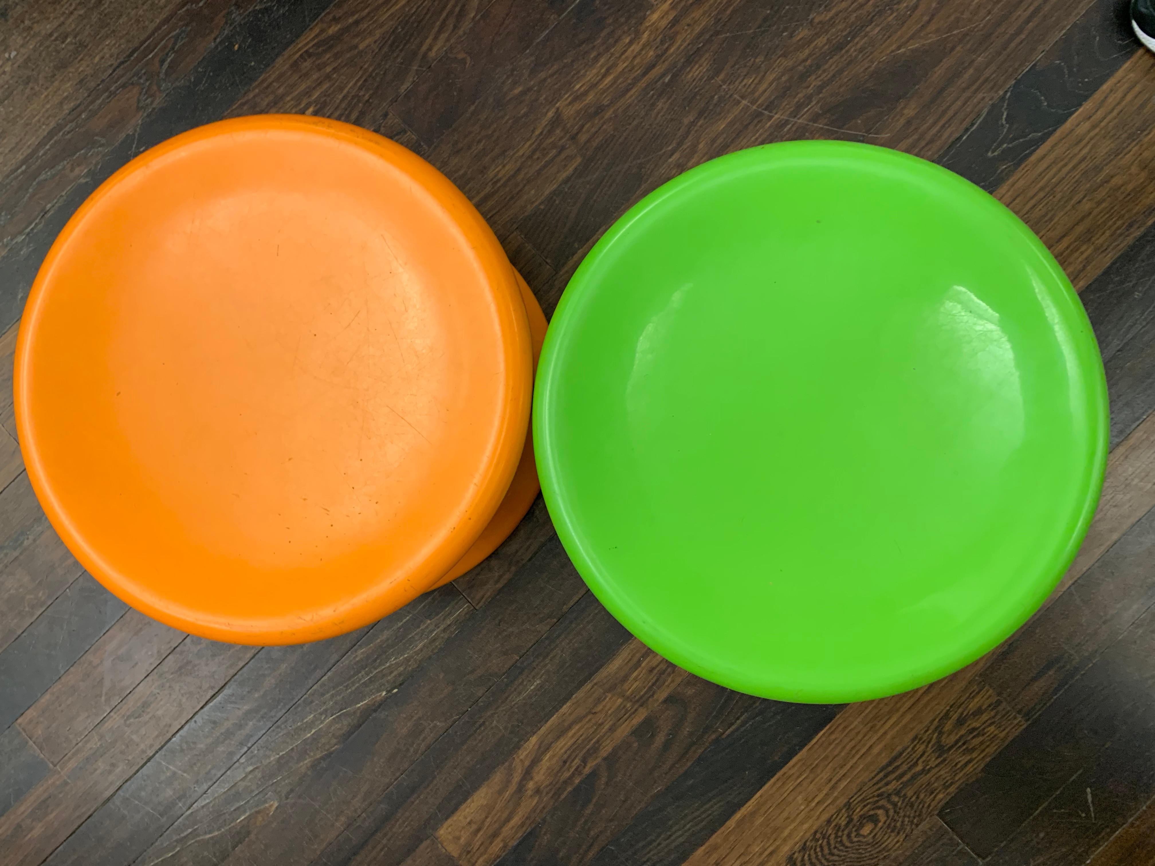 Set of Two Orange and Green Mushroom Designed by Eero Aarnio 7