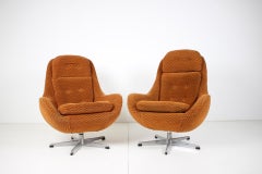 Set of Two Orange Wing Chairs/ Interiér Praha, Czechoslovakia