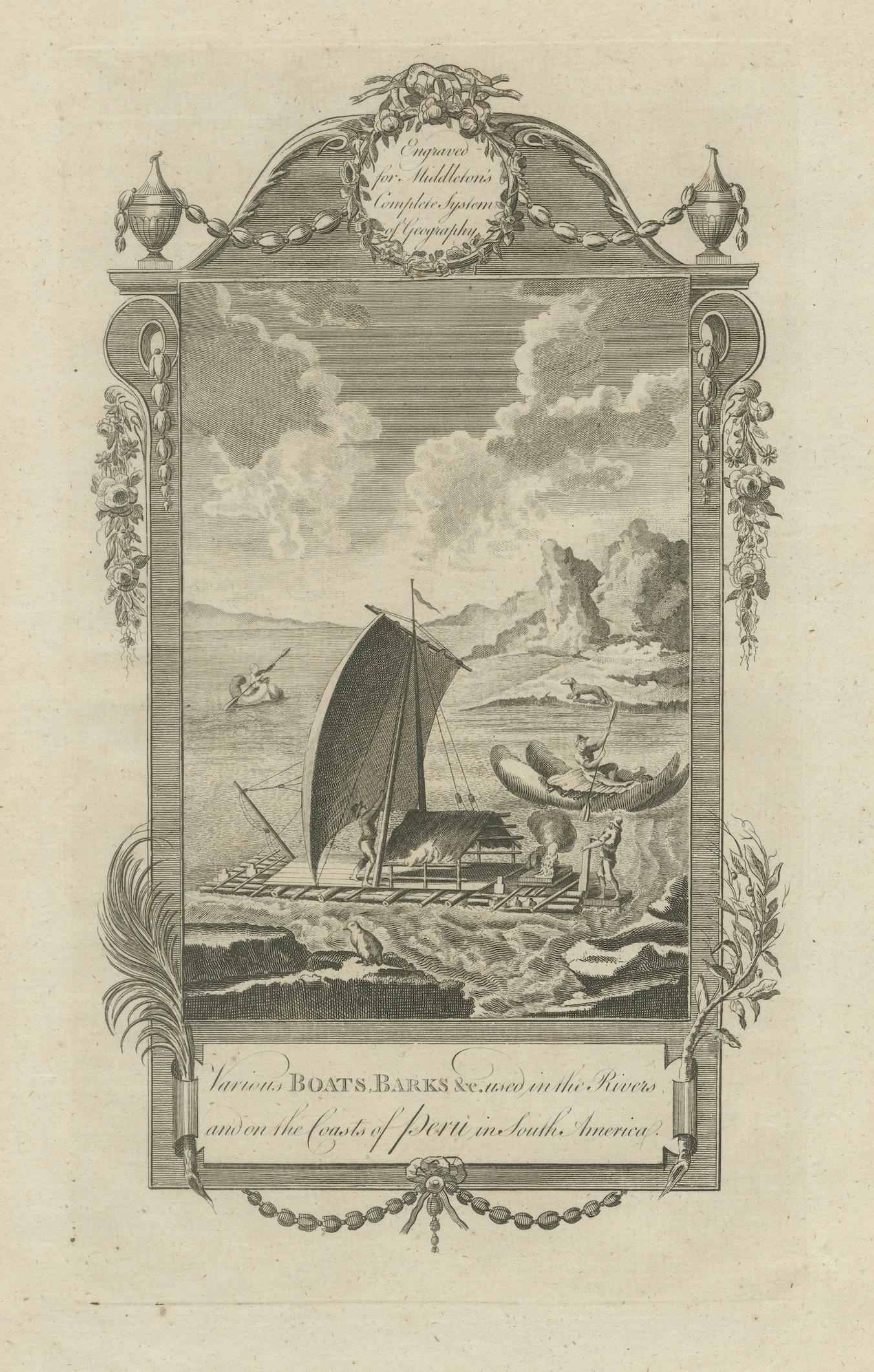 Set of Two Original Antique Engravings of Peru by C.T. Middleton, 1778