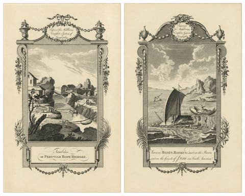 Set of Two Original Antique Engravings of Peru by C.T. Middleton, 1778