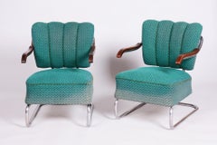 Set of Two Original Bauhaus Armchairs, by O. Zoufalý, Beech, Czech, 1930s
