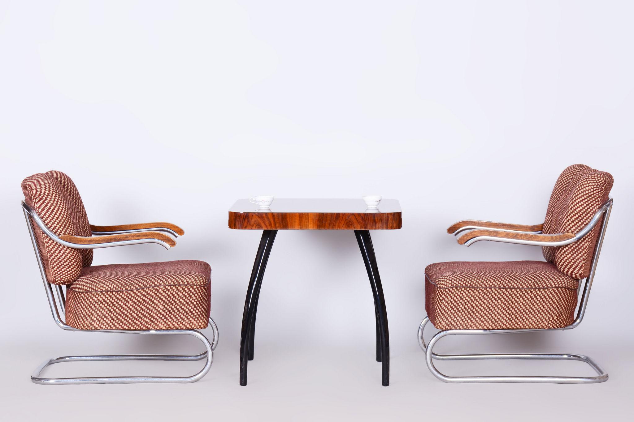 Ensemble de deux fauteuils Bauhaus originaux, par O. Zoufalý, chrome, tchèque, années 1930 en vente 5