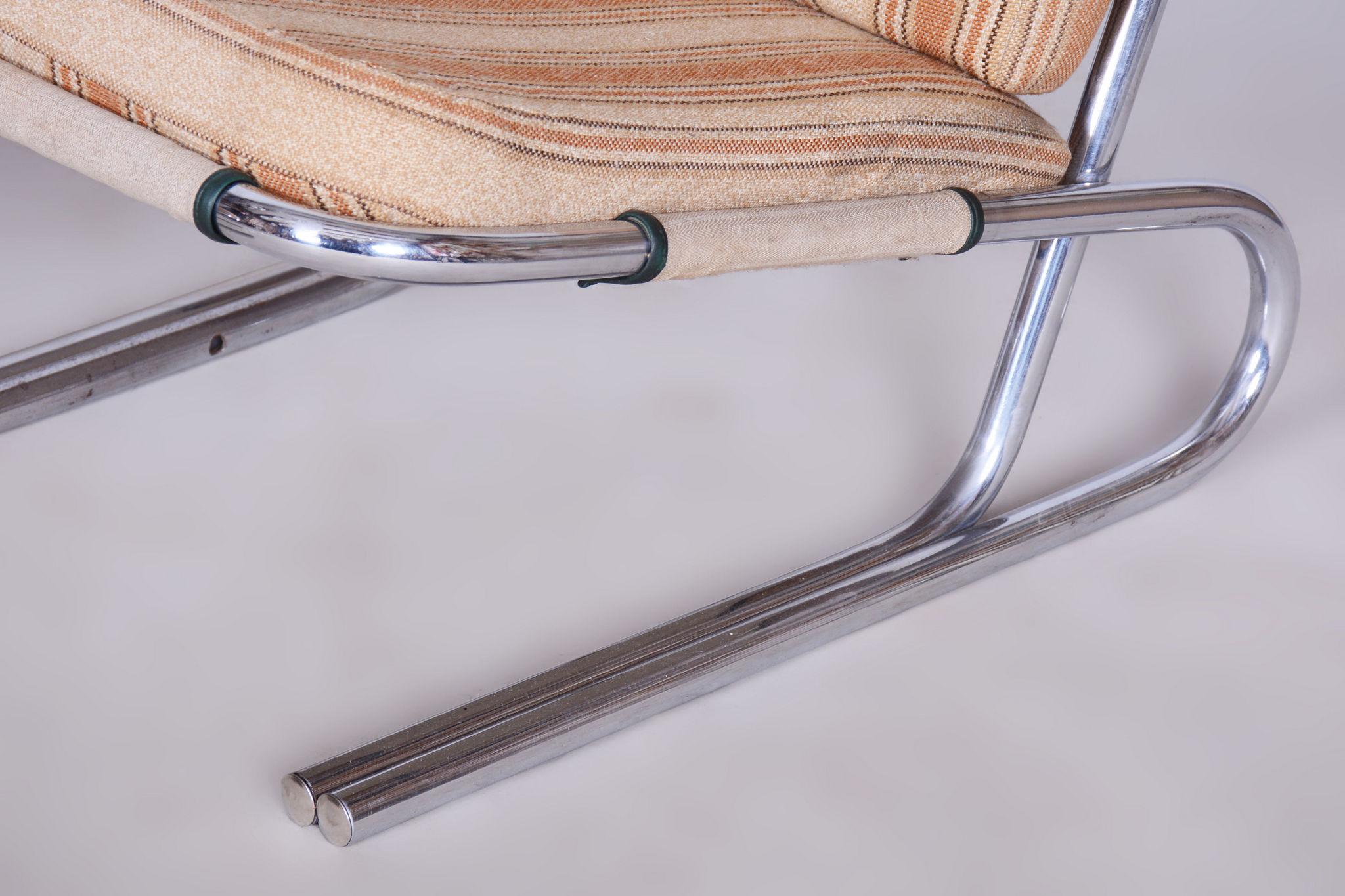 Ensemble de deux fauteuils Bauhaus originaux, acier chromé, Allemagne, années 1940 en vente 1