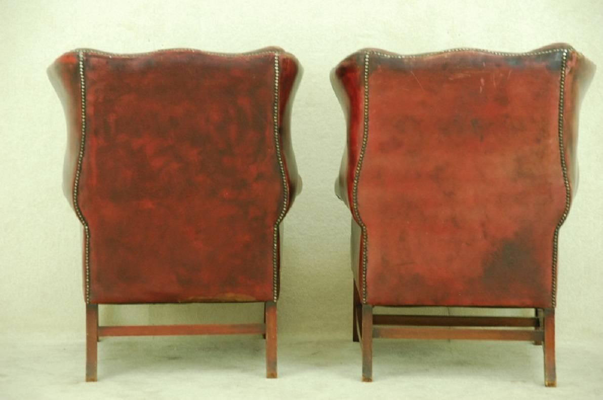 Set of Two Original Chesterfield Chairs For Sale 1