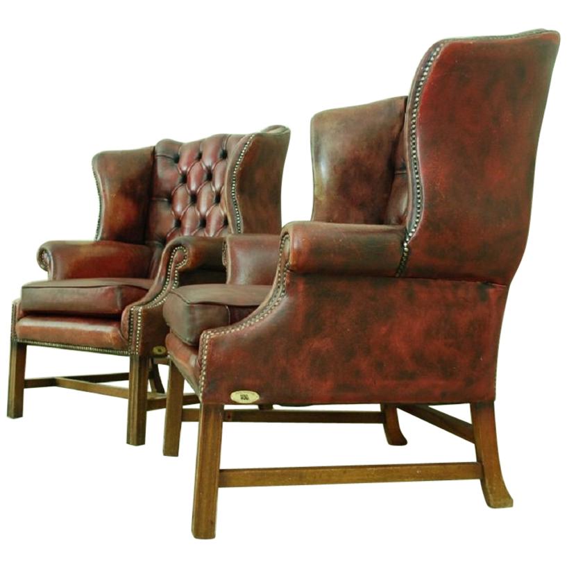 Set of Two Original Chesterfield Chairs For Sale