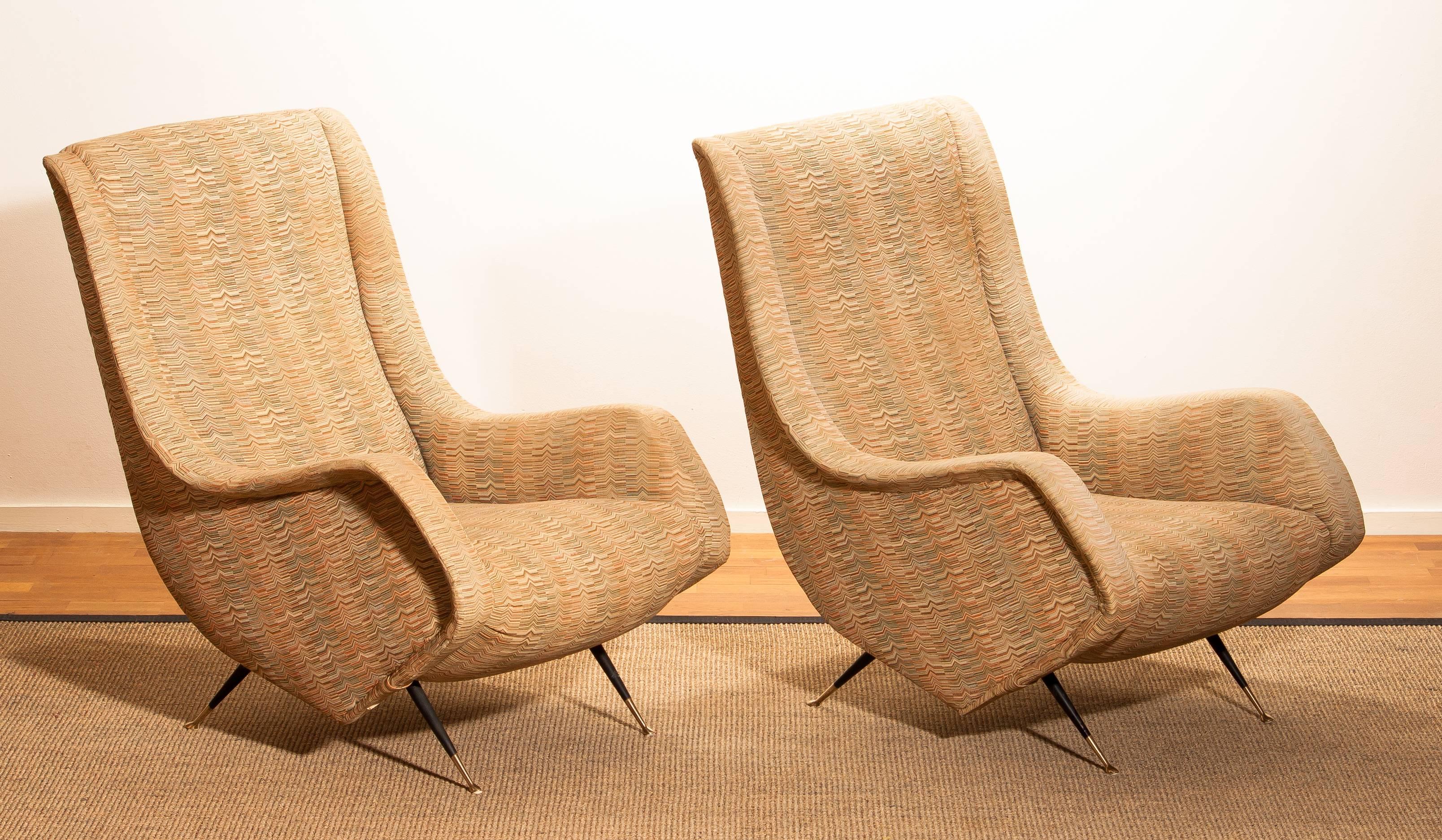 Set of Two Original Easy Chairs from the 1950s by Aldo Morbelli for Isa Bergamo 1