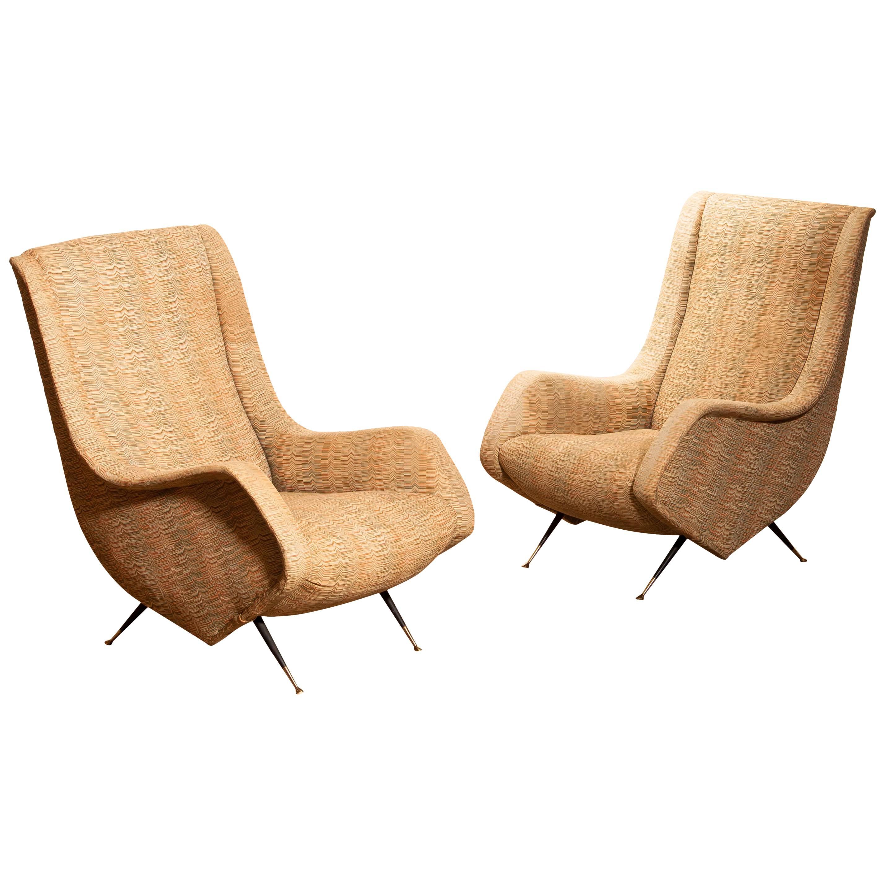 Set of Two Original Easy Chairs from the 1950s by Aldo Morbelli for Isa Bergamo