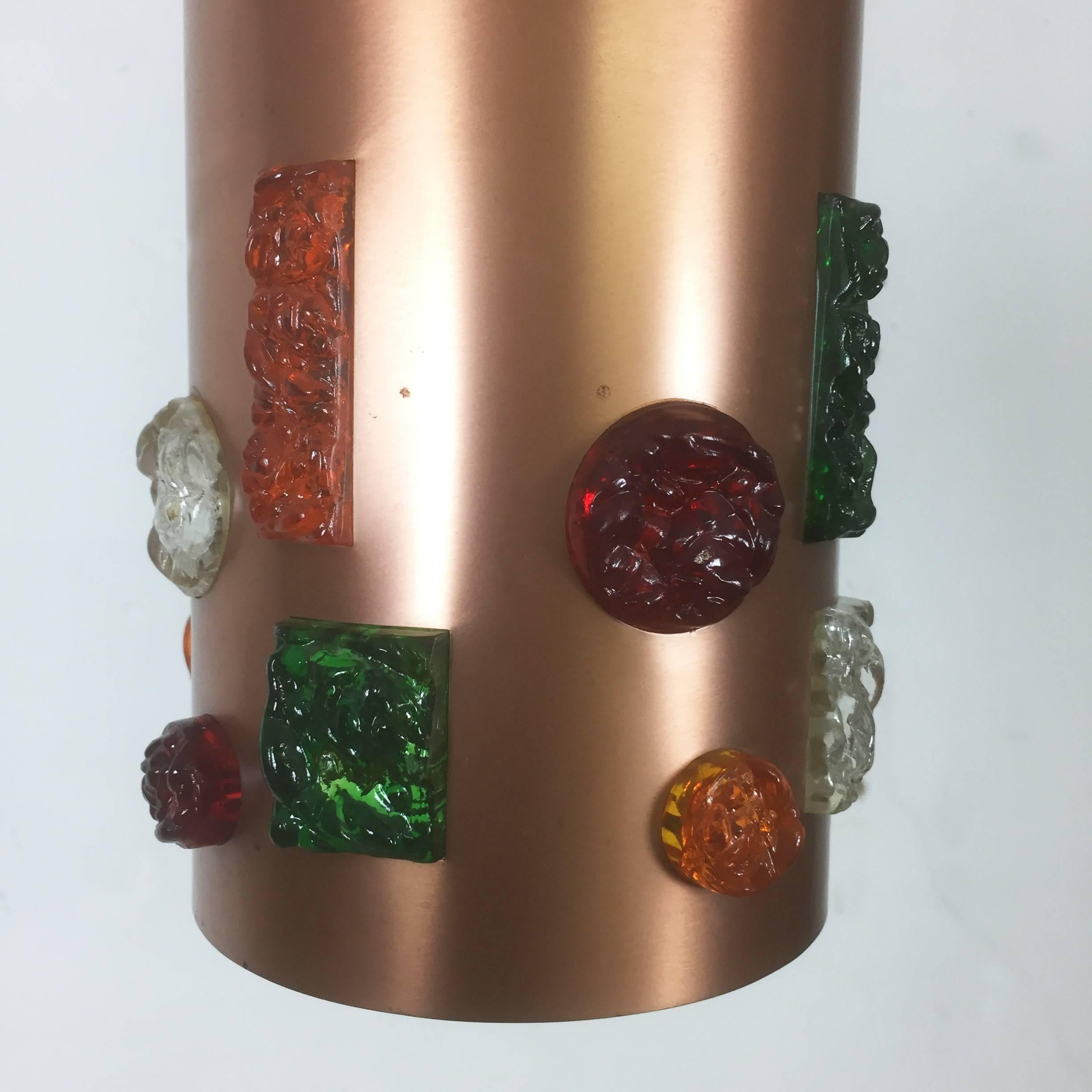 Set di due lampade a sospensione originali tedesche in rame, Germania, anni '70 in vendita 3