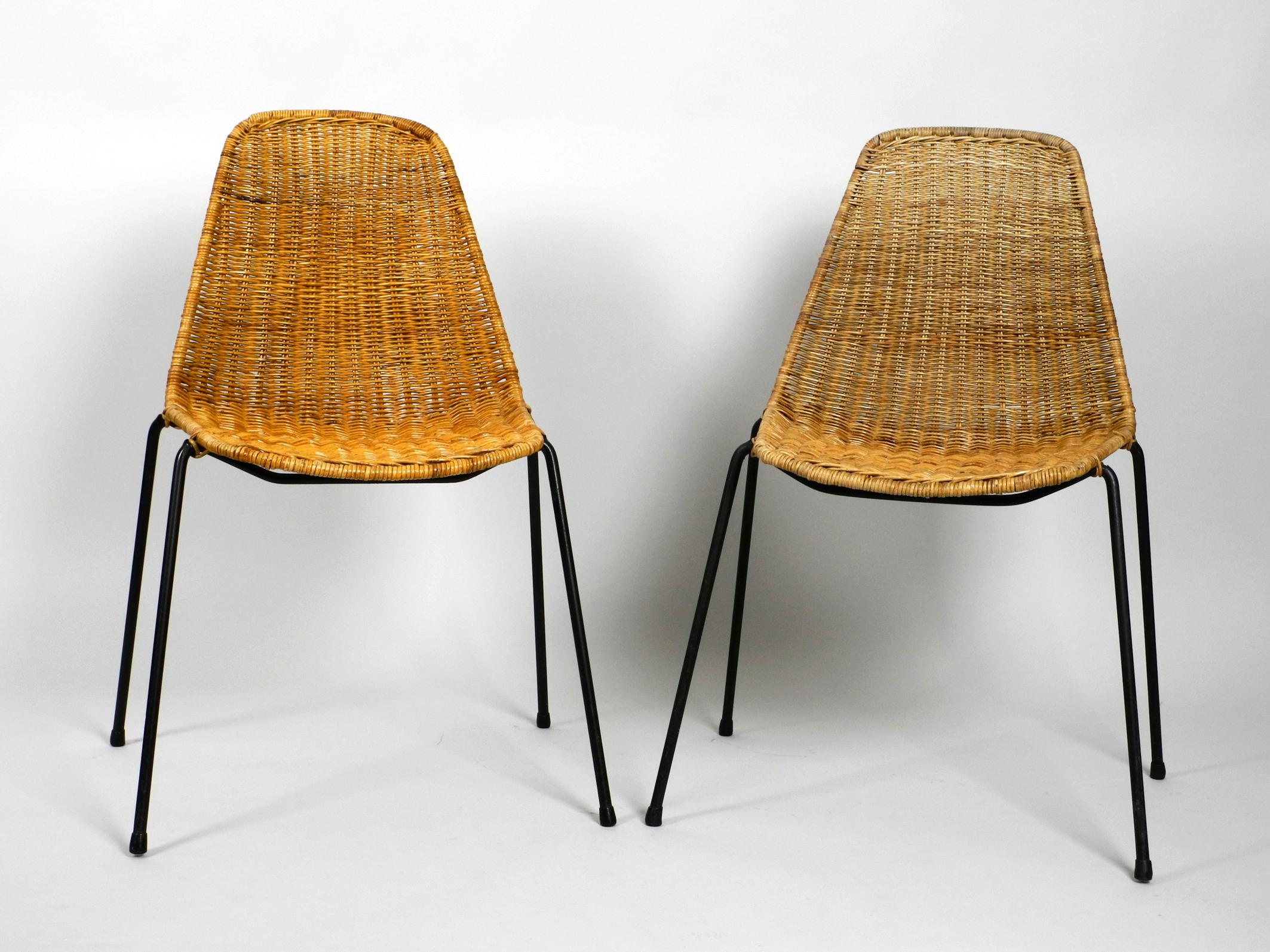 Set of Two Original Mid-Century Modern Gian Franco Legler Basket Chairs 6