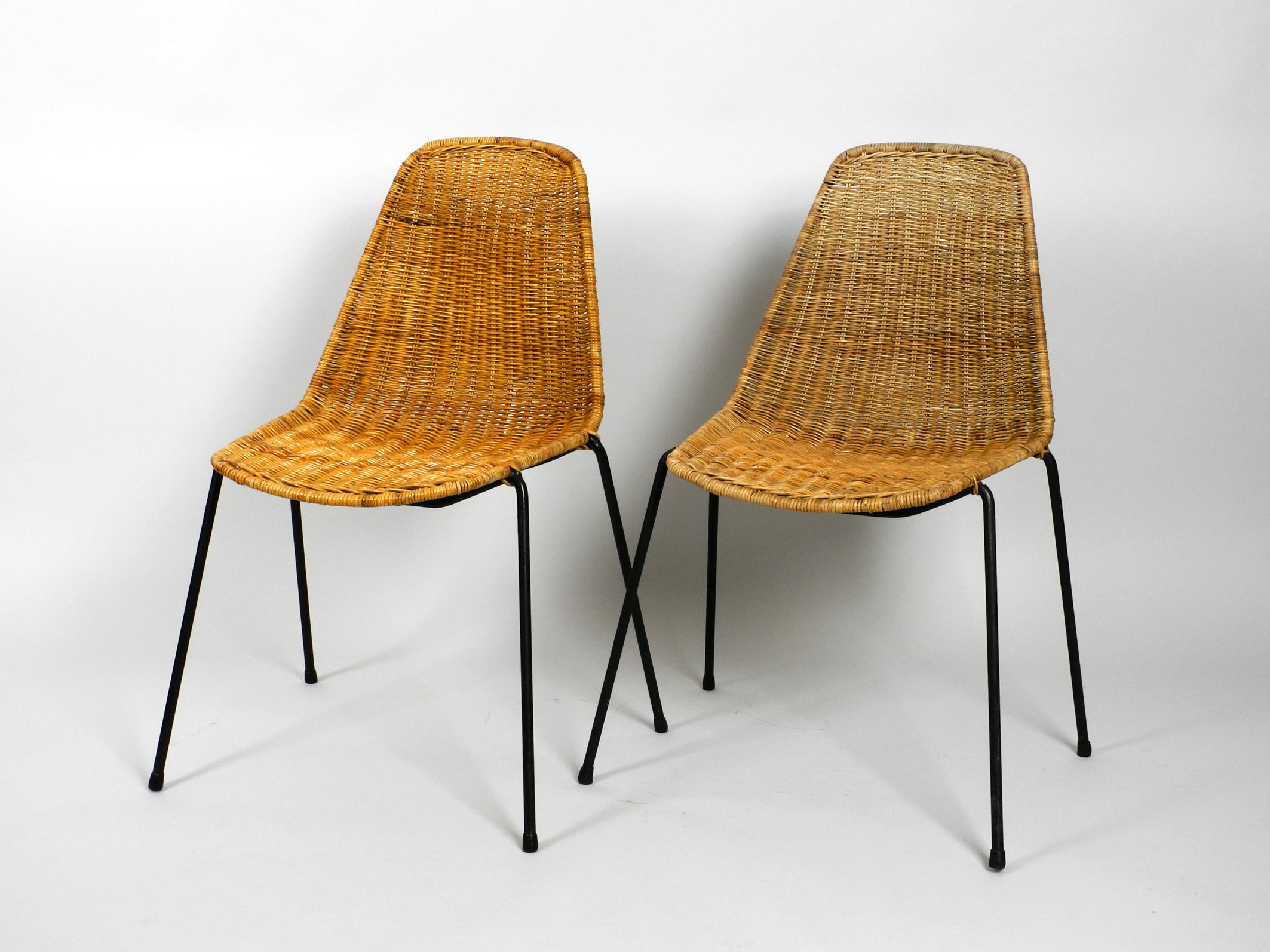 Set of Two Original Mid-Century Modern Gian Franco Legler Basket Chairs 7