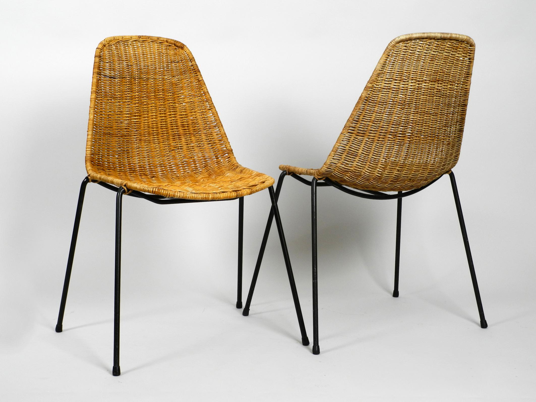 Mid-20th Century Set of Two Original Mid-Century Modern Gian Franco Legler Basket Chairs