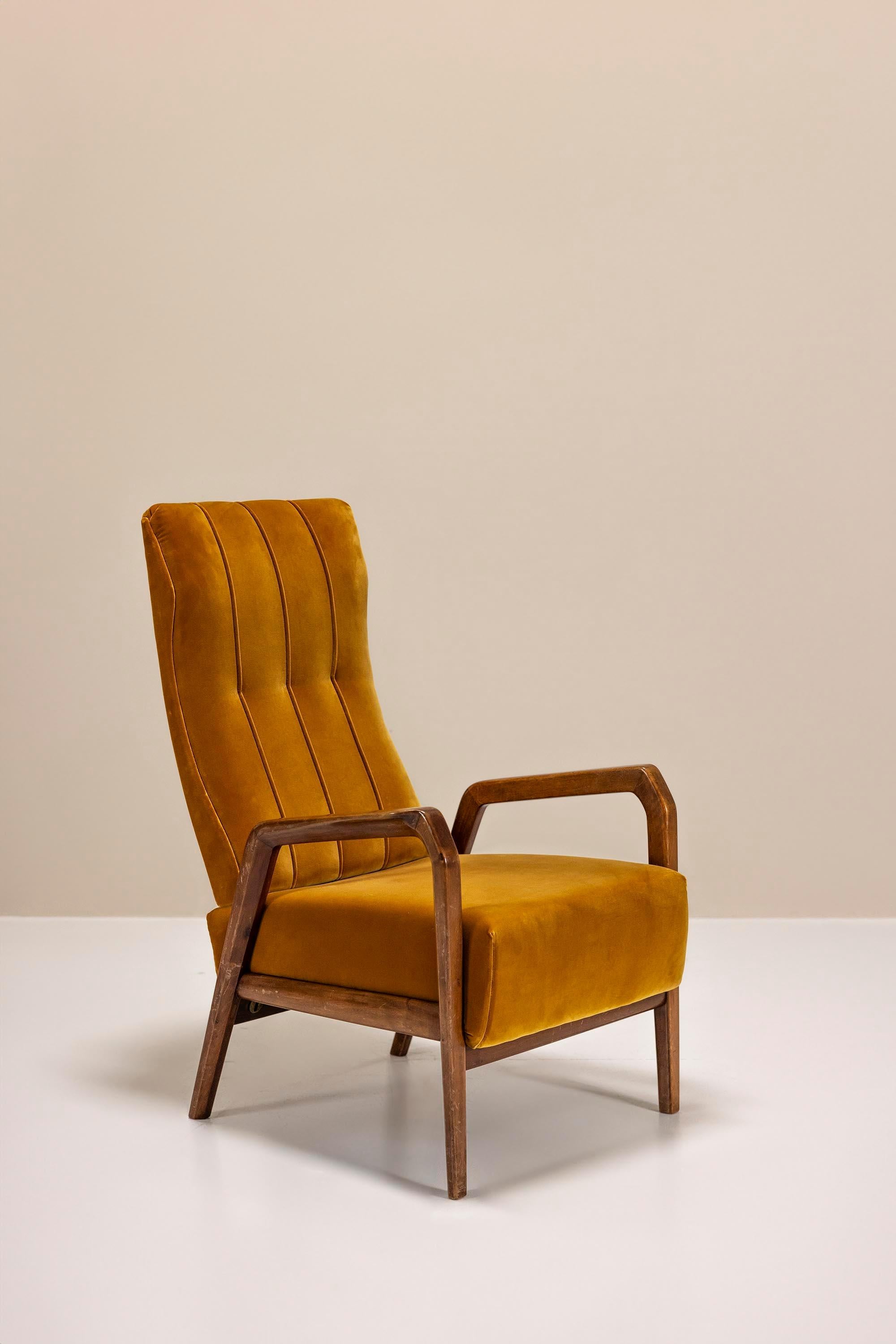 Ensemble de deux chaises longues P 30 en ocre d'Osvaldo Borsani pour Tecno, 1952 en vente 5