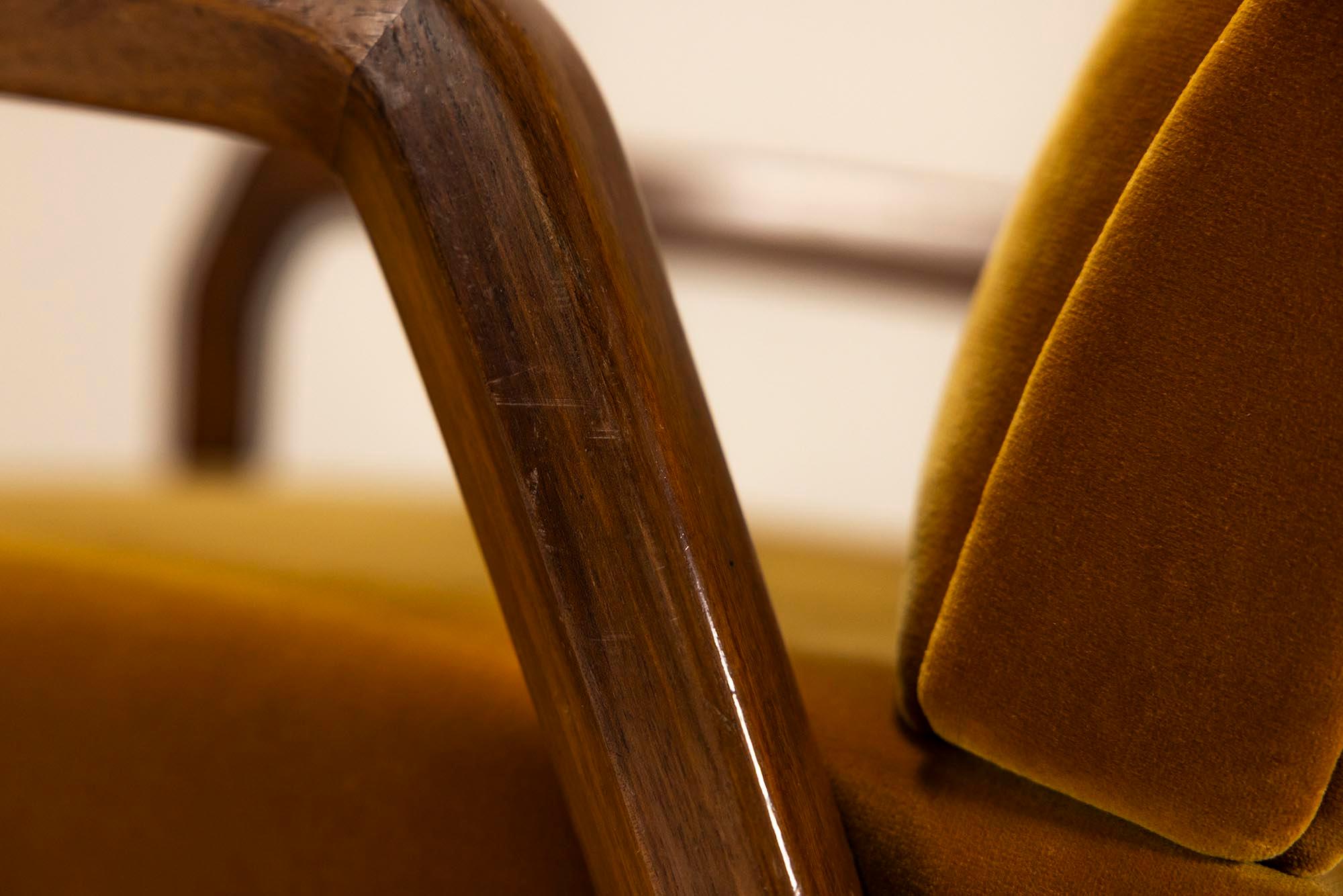 Ensemble de deux chaises longues P 30 en ocre d'Osvaldo Borsani pour Tecno, 1952 en vente 11
