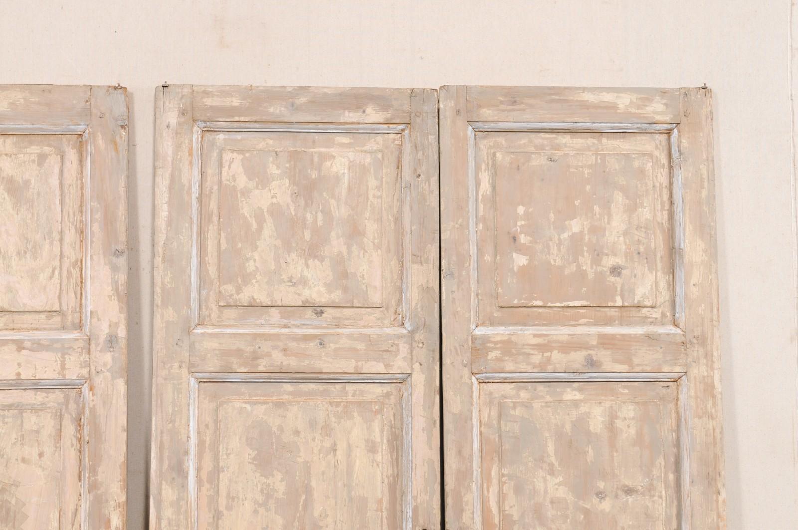 Set di due coppie di porte francesi a pannello rialzato del XIX secolo (4 porte in totale) in vendita 5