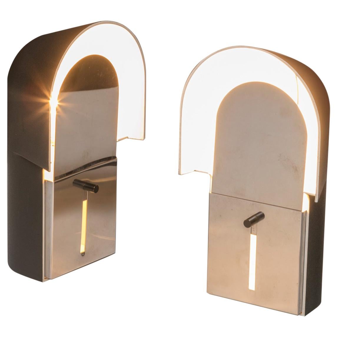 Set of Two "Pala" Bedside Lamps by Corrado and Luigi Aroldi for Luci