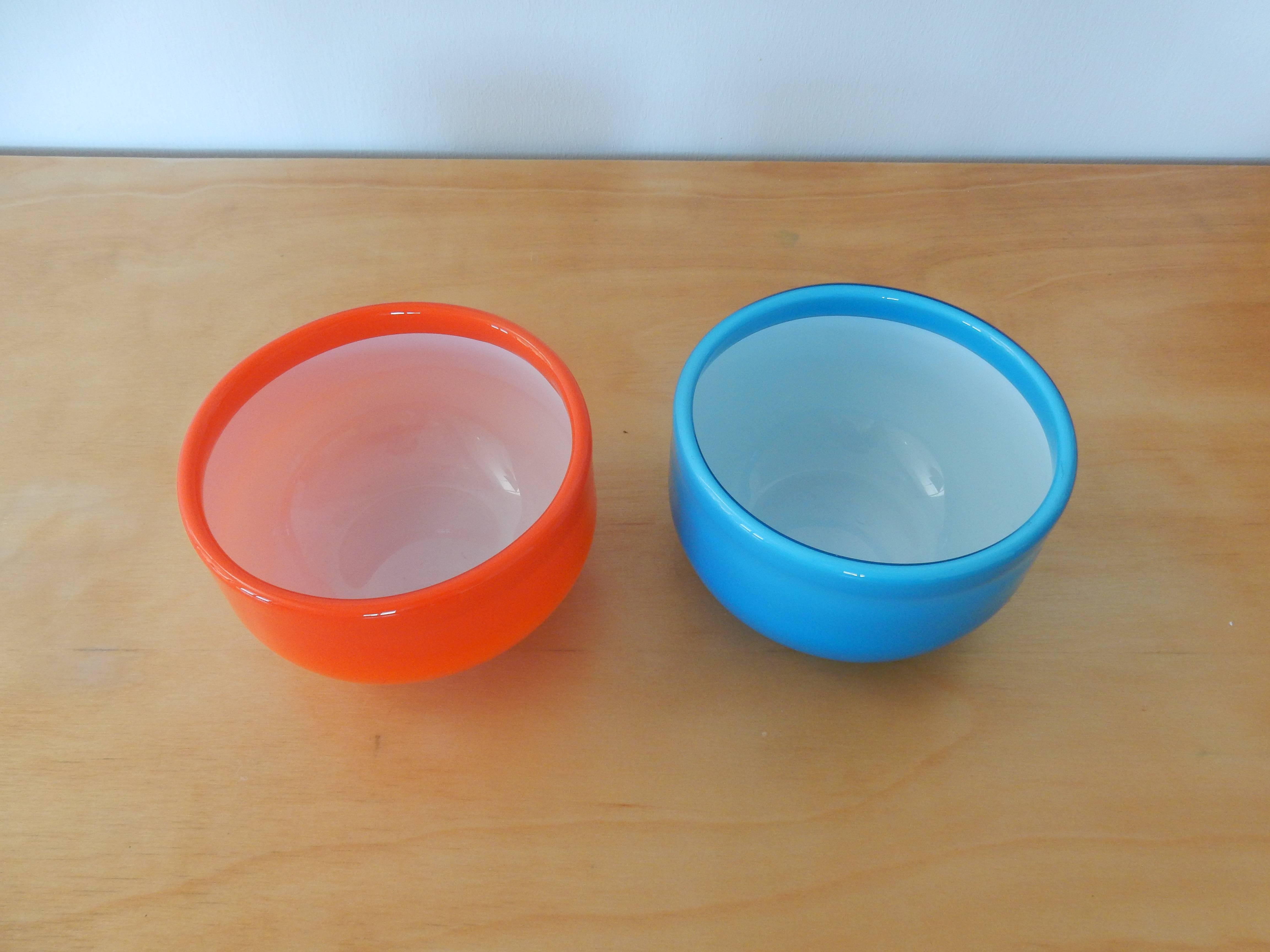 Mid-Century Modern Set of Two 'Palet' Bowls by Michael Bang for Holmegaard, Denmark