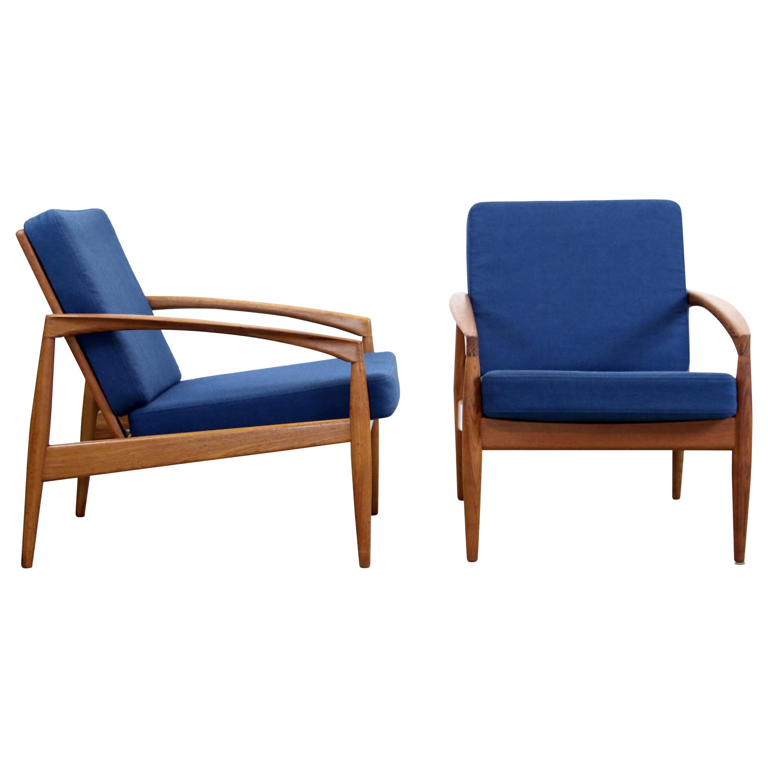 Set of Two Paper Knife Lounge Chairs by Kai Kristiansen for Magnus Olesen, 1950s