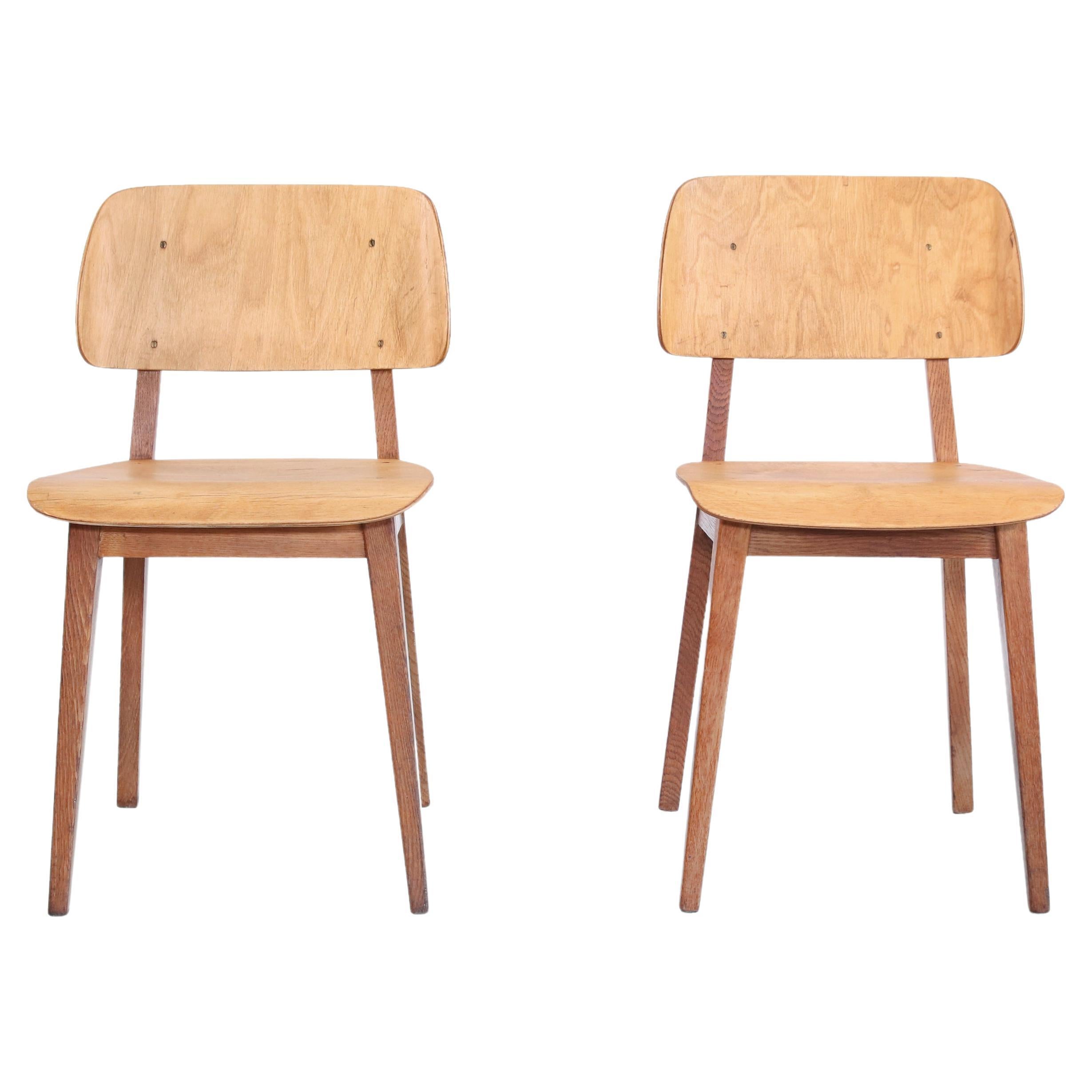Set of Two Pastoe Irene Chairs by Dirk Braakman, 1940's For Sale