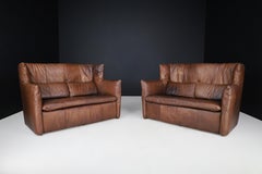 Set of Two Patinated Leather Sofas by Gerard van den Berg for Montis Netherlands