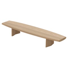 Set of Two Peana Coffee Tables, Bench in Natural Oak Wood Finish, Joel Escalona