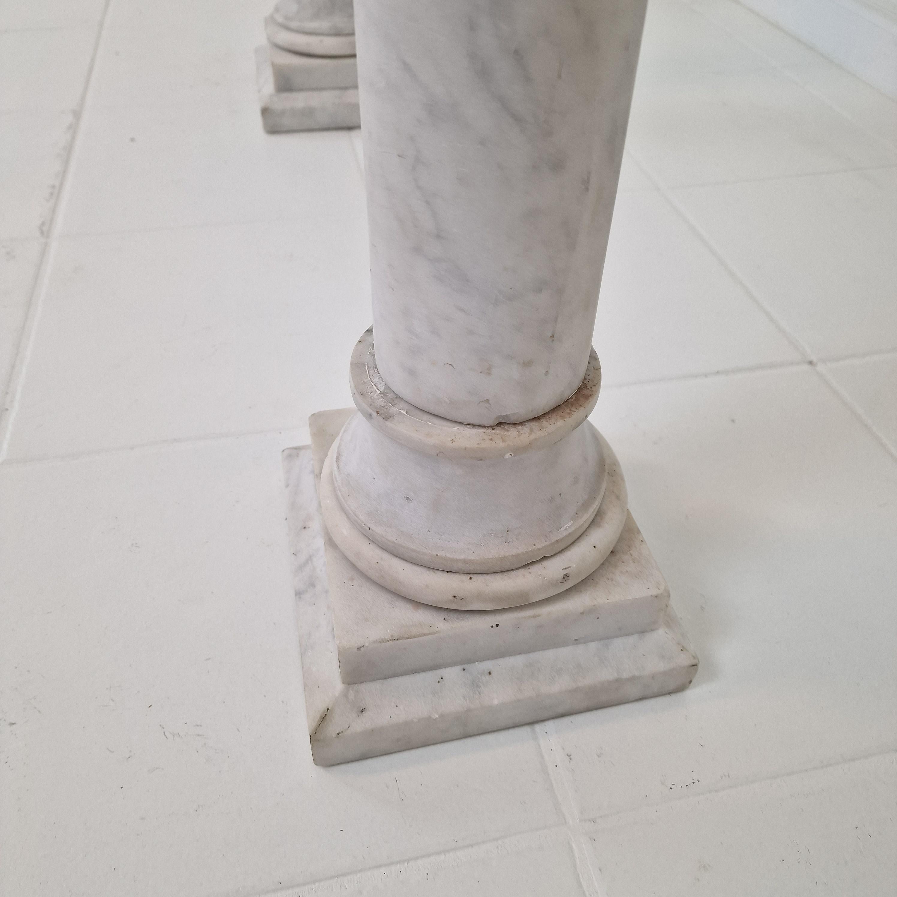 Set of two Pedestals in White Marble, 19th Century 6