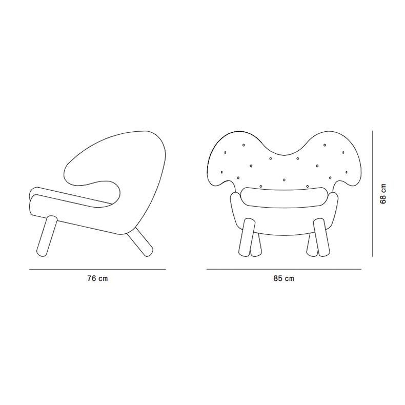 Set of Two Pelican Chairs in Garnet Kvadrat Remix and Wood by Finn Juhl 9