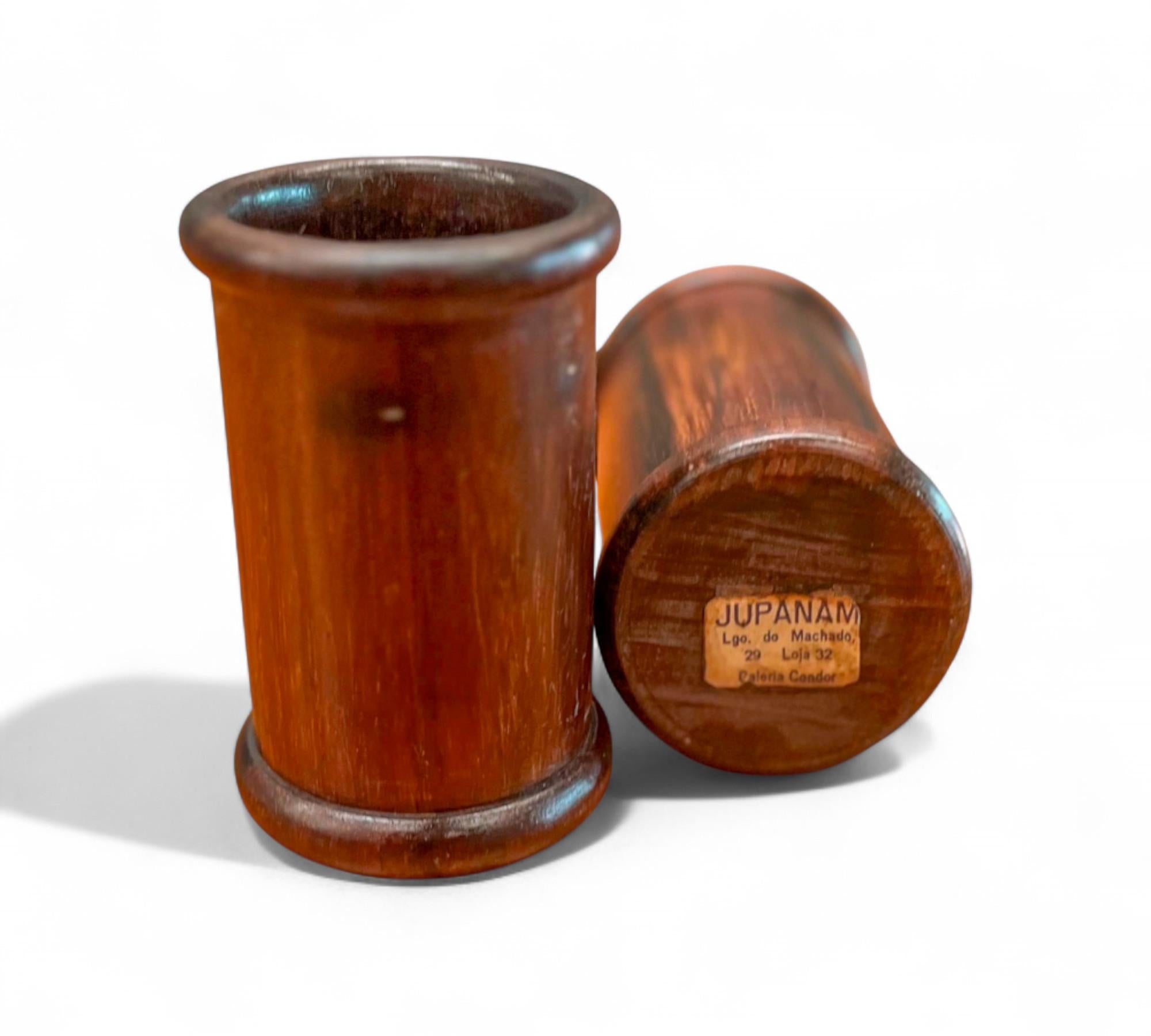 Brazilian Set of two Pen Holders in Rosewood, Unknown, 1960s - Lot 739 For Sale