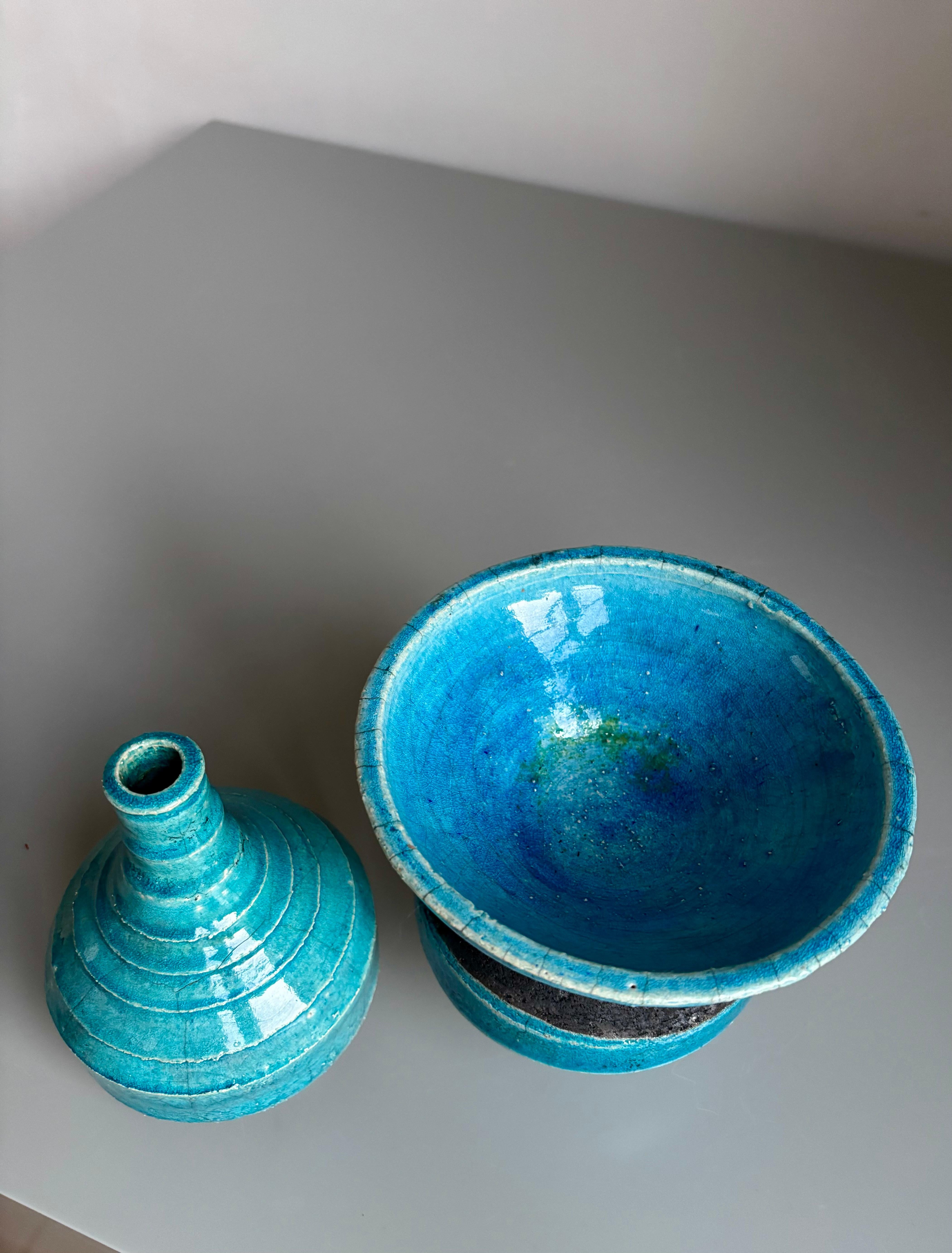 Swedish Set of Two Persson Stoneware Vases, 1960s For Sale