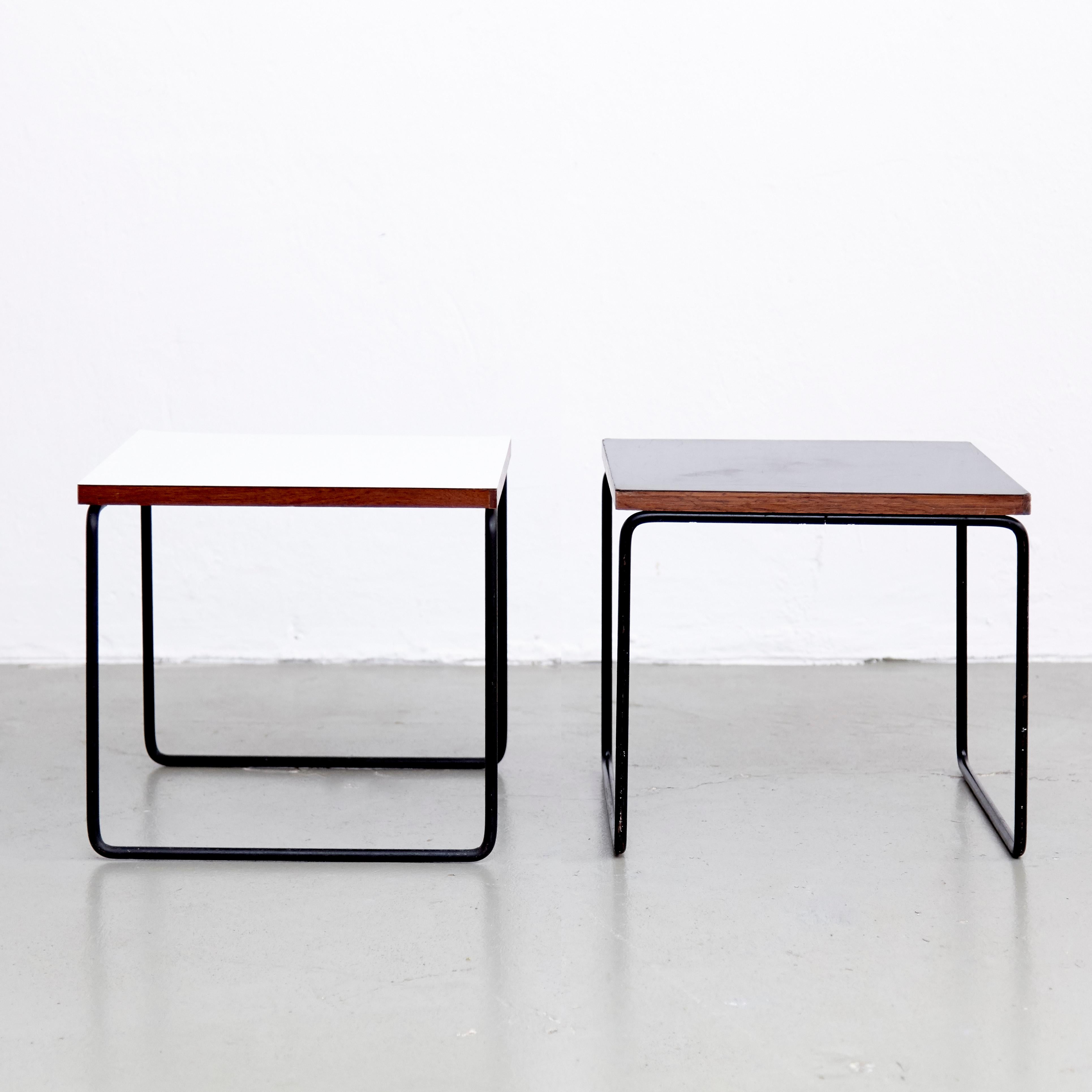 Mid-Century Modern Set of Two Pierre Guariche Side Table for Steiner, circa 1950