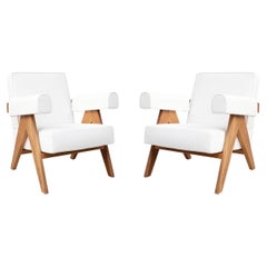 Set of Two Pierre Jeanneret 053 Capitol Complex Armchairs by Cassina