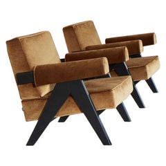 Set of Two Pierre Jeanneret 053 Capitol Complex Armchairs