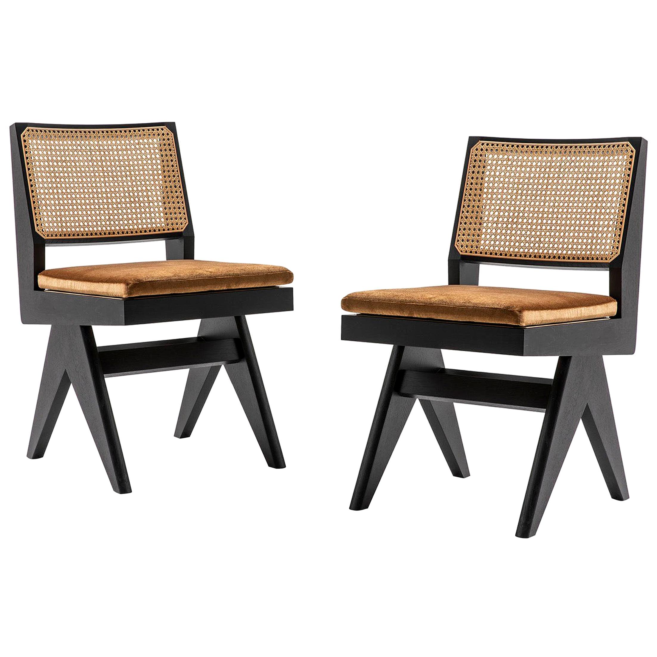Set of Two Pierre Jeanneret 055 Capitol Complex Chairs