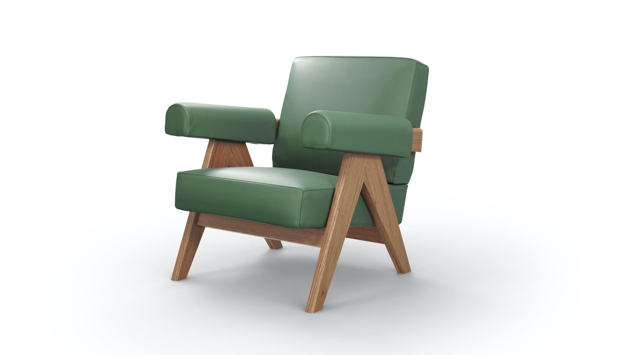 Contemporary Set of Two Pierre Jeanneret Capitol Complex Armchairs by Cassina