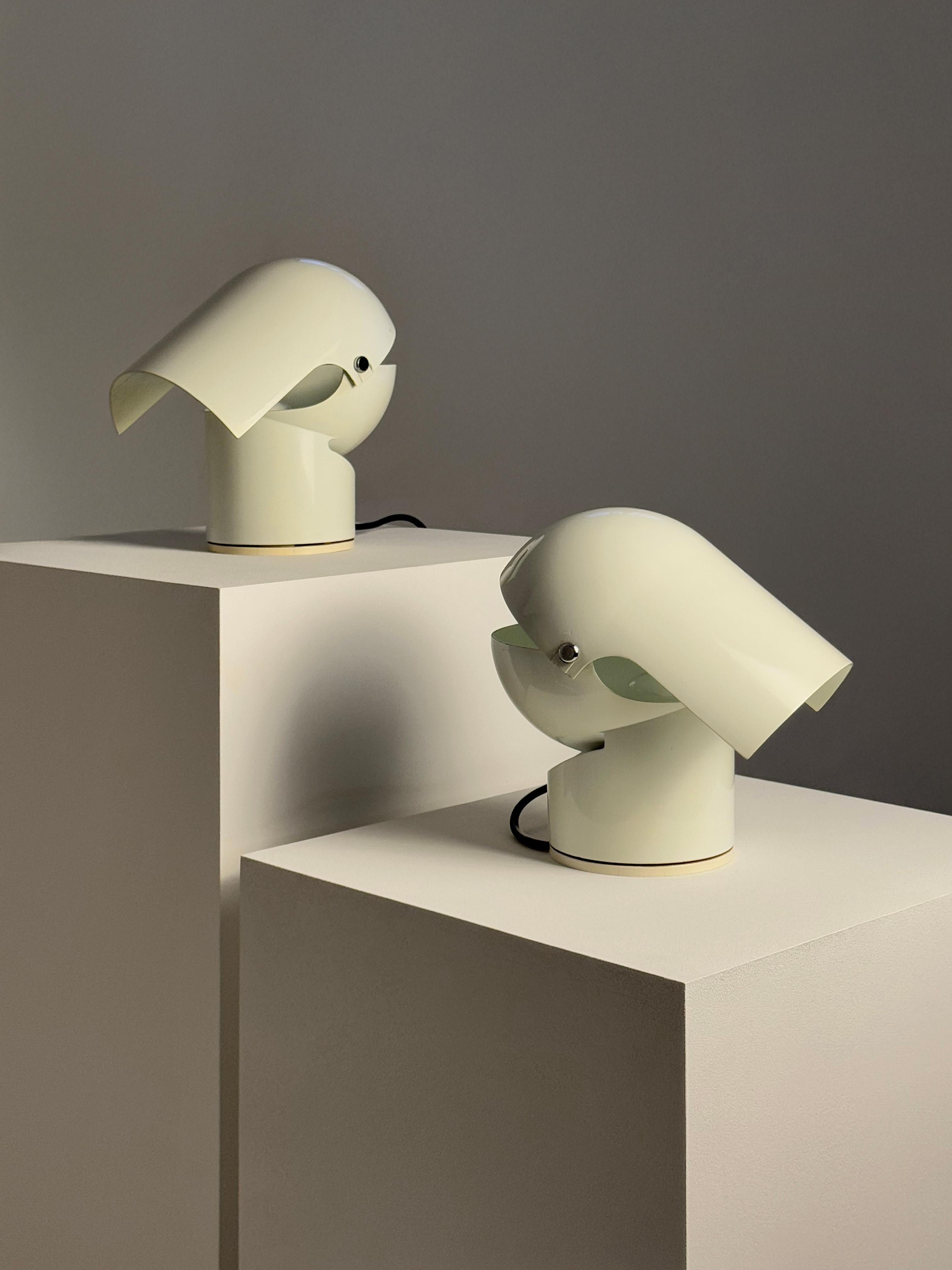 Space Age Set di due lampade da tavolo Pileino disegnate da Gae Aulenti per Artemide, Italia 1972