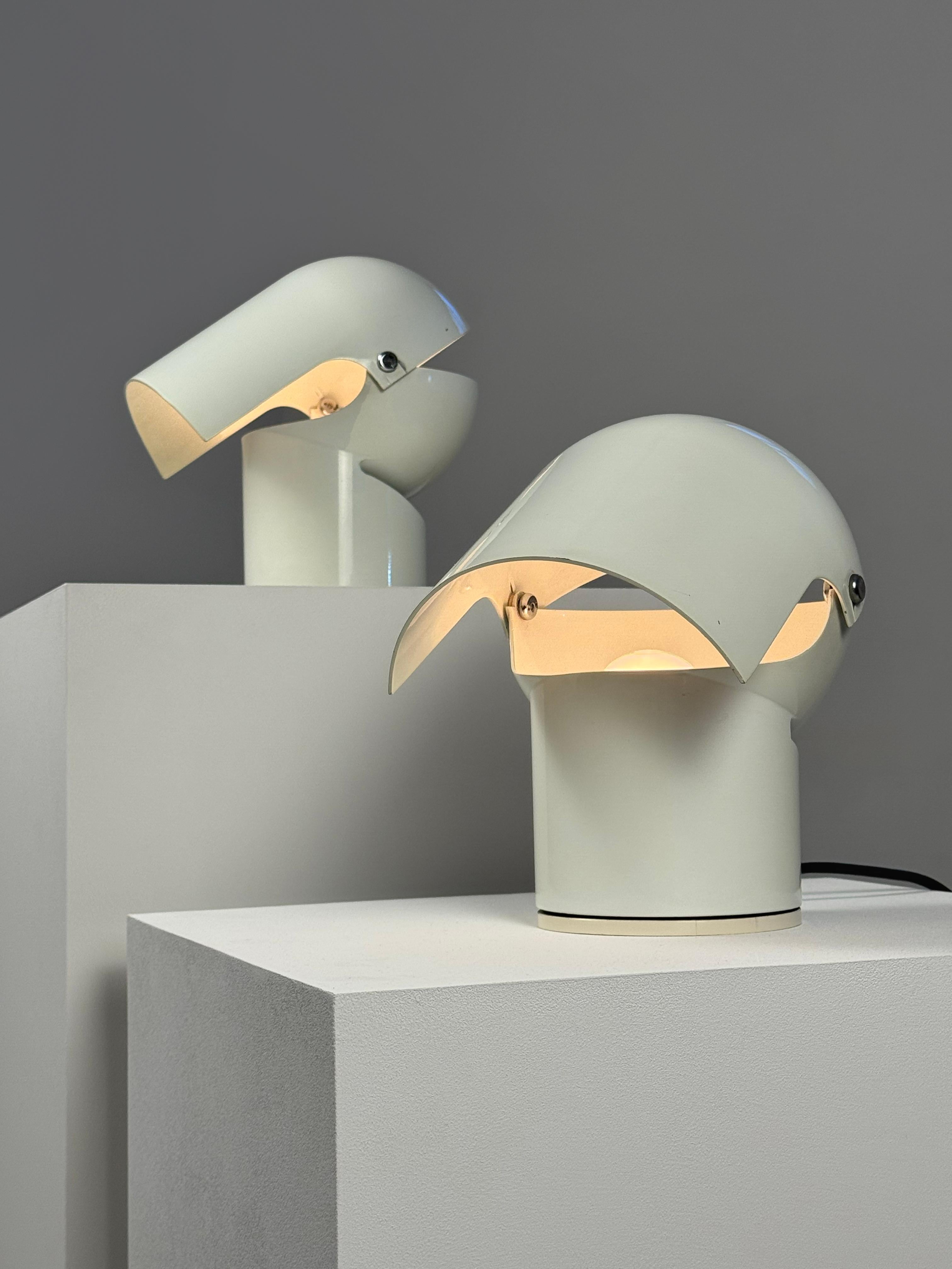 Metallo Set di due lampade da tavolo Pileino disegnate da Gae Aulenti per Artemide, Italia 1972