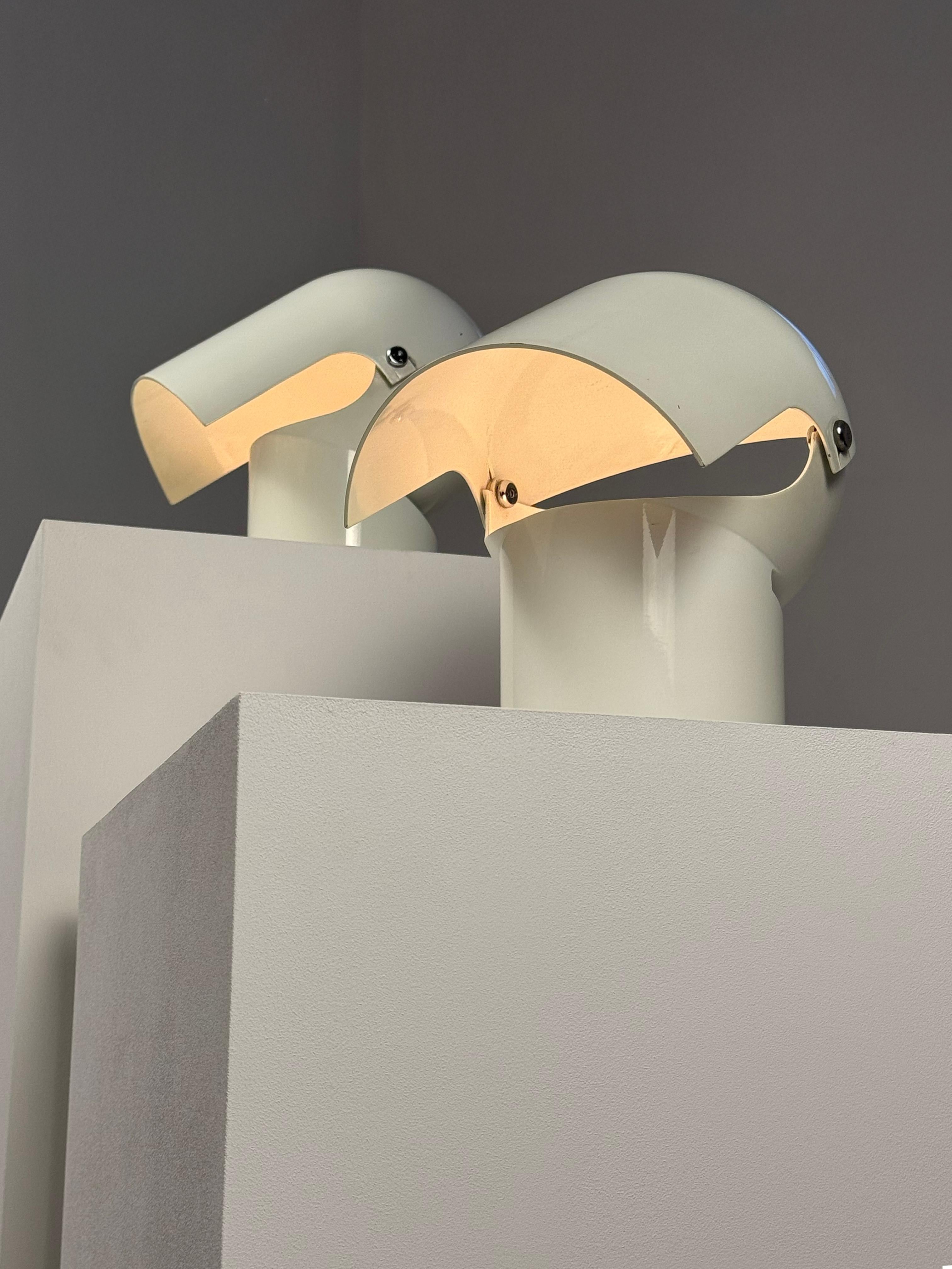 Set di due lampade da tavolo Pileino disegnate da Gae Aulenti per Artemide, Italia 1972 1