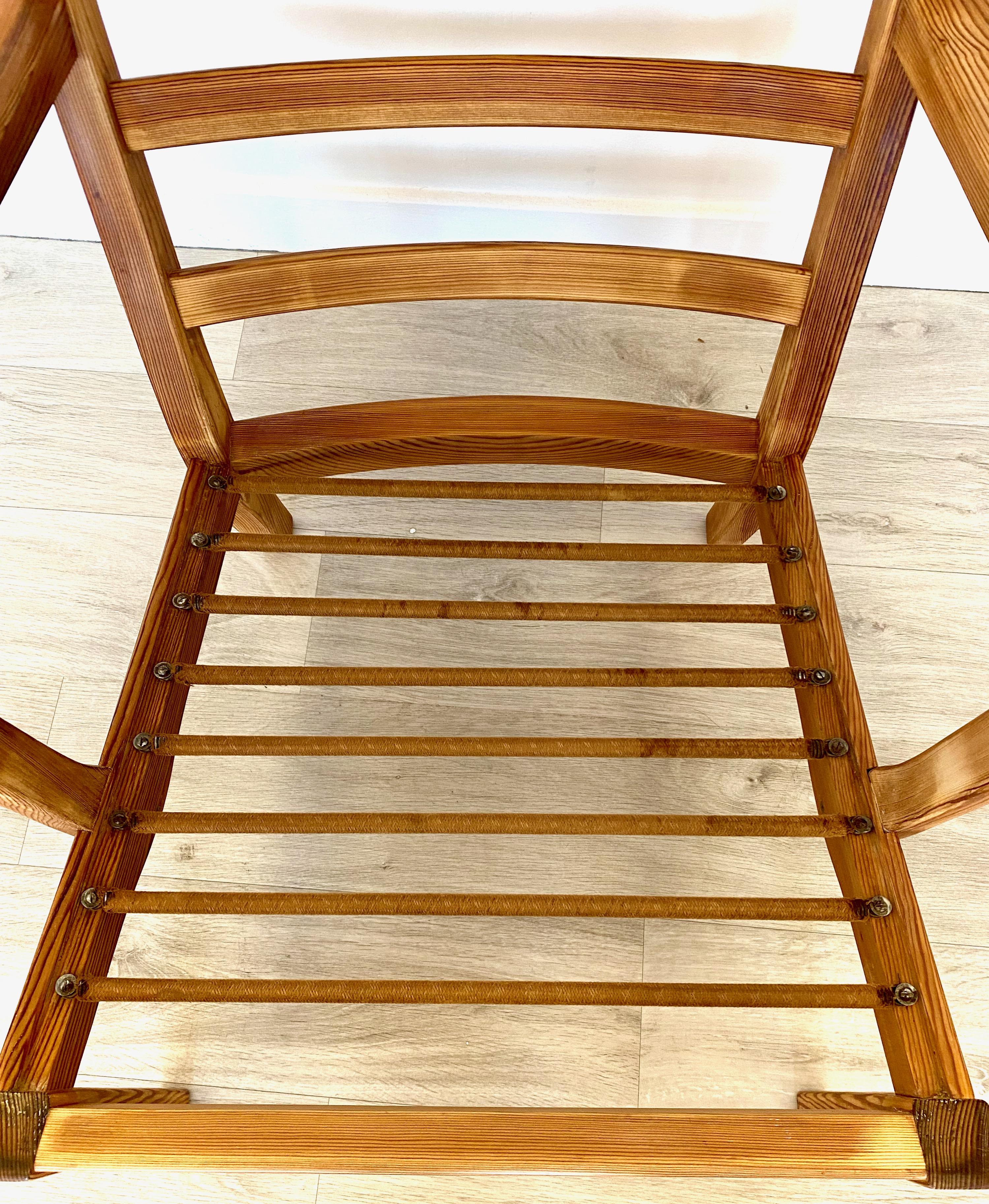 Pin Ensemble de deux chaises longues en pin 