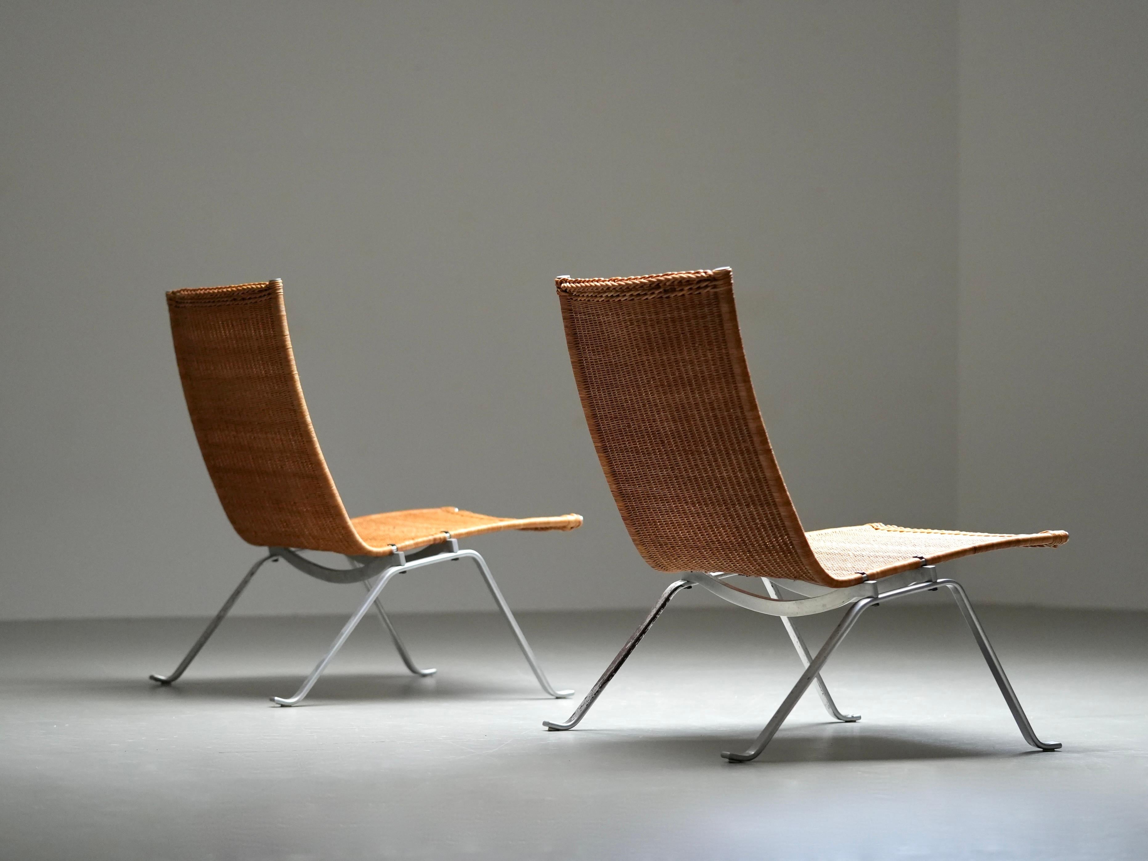 Set of 2 PK 22 Chairs by Poul Kjaerholm for E. Kold Christensen, Denmark, 1955 For Sale 3