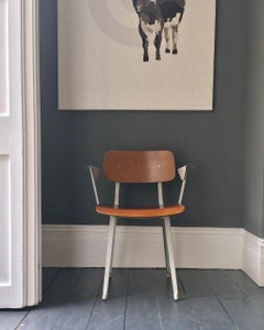 Set of Two Plywood Revolt Chairs with White Arms, by Friso Kramer, Netherlands