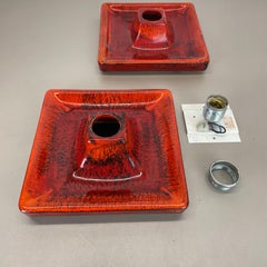 Set of Two POP ART Ceramic Fat Lava Wall Lights by Hustadt Lights Germany 1970s